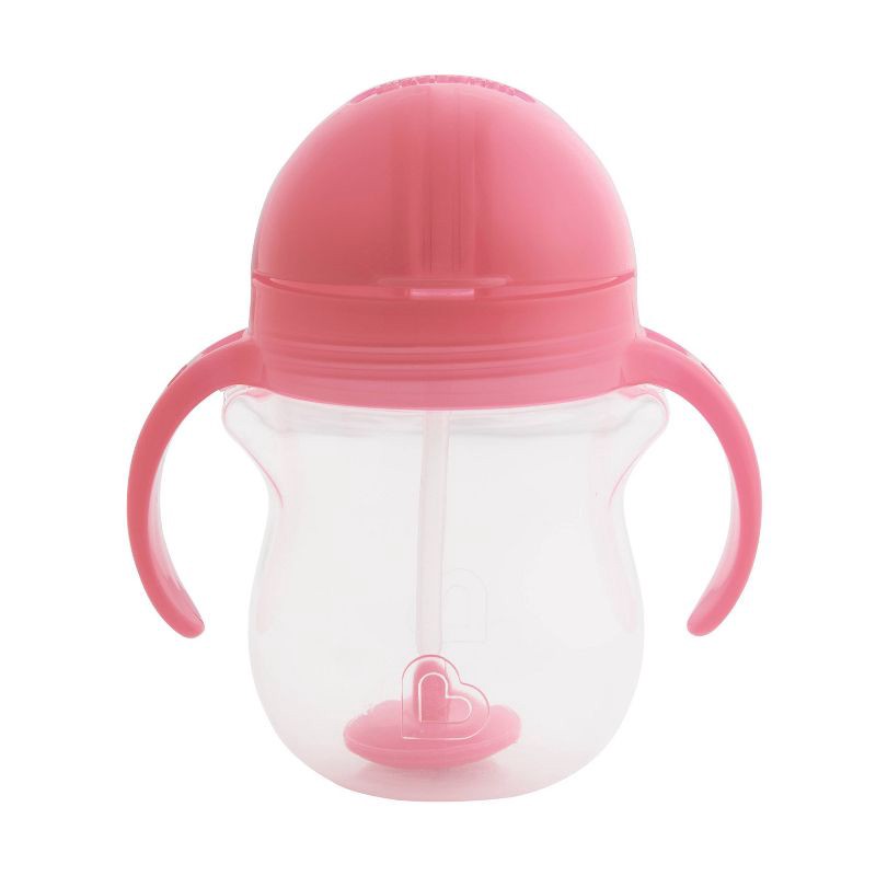 slide 4 of 7, Munchkin Click Lock Weighted Straw Trainer Cup - 7oz - Pink, 7 oz