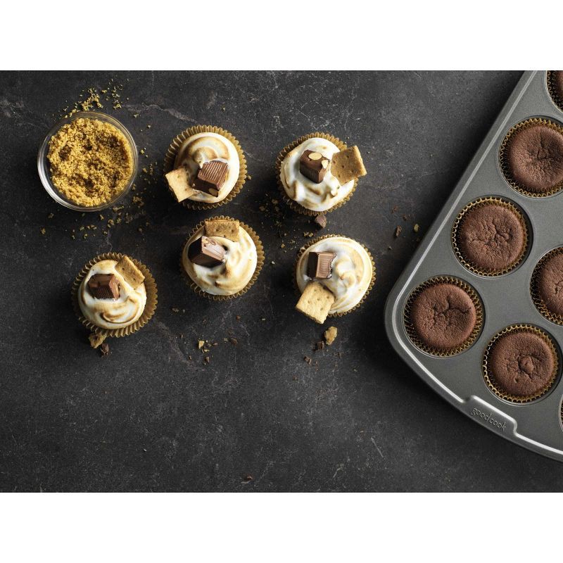 slide 4 of 7, GoodCook Ready Nonstick 12 Cup Muffin Pan, 1 ct