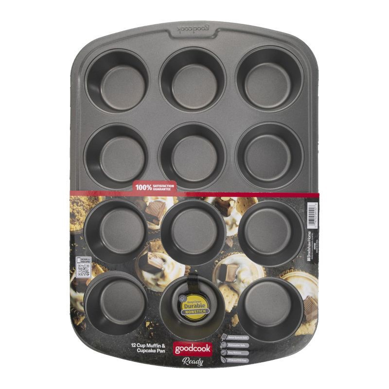 slide 5 of 7, GoodCook Ready Nonstick 12 Cup Muffin Pan, 1 ct