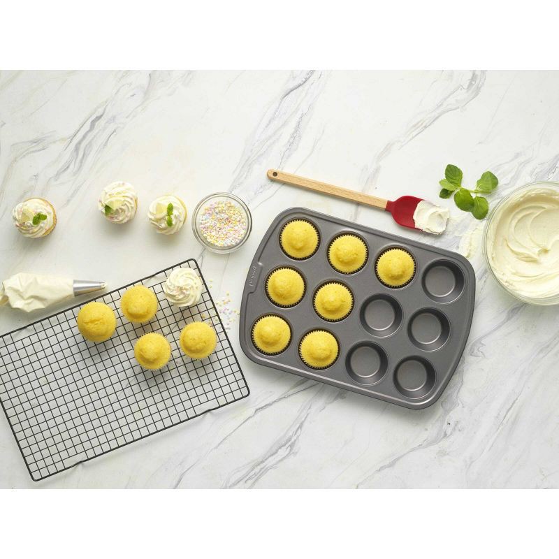 slide 7 of 7, GoodCook Ready Nonstick 12 Cup Muffin Pan, 1 ct