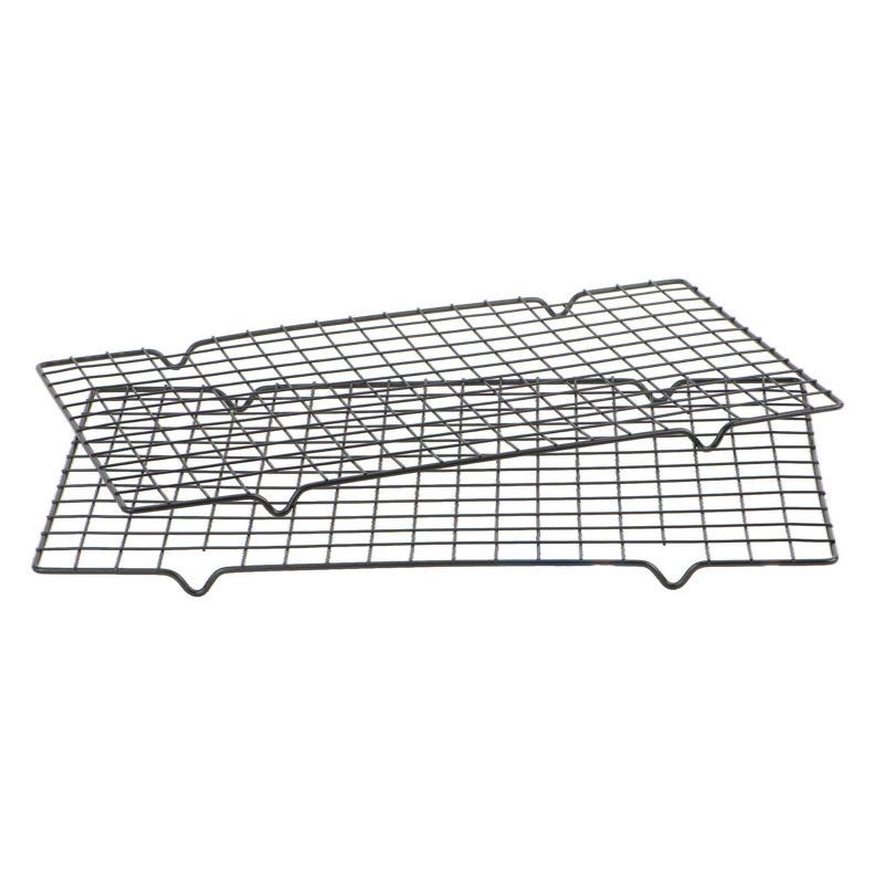 slide 2 of 5, GoodCook Ready 2pk Cooling Racks: Nonstick Steel Baking & Cookie Wire Racks, Hand Wash, 16"x10.3", Black, 2 ct