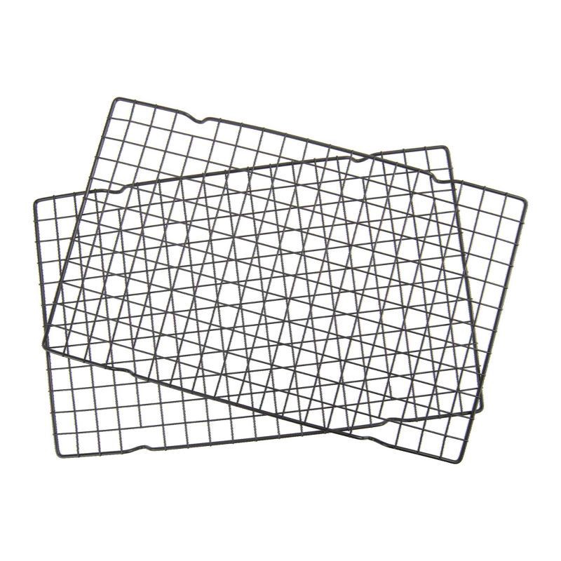 slide 1 of 5, GoodCook Ready 2pk Cooling Racks: Nonstick Steel Baking & Cookie Wire Racks, Hand Wash, 16"x10.3", Black, 2 ct