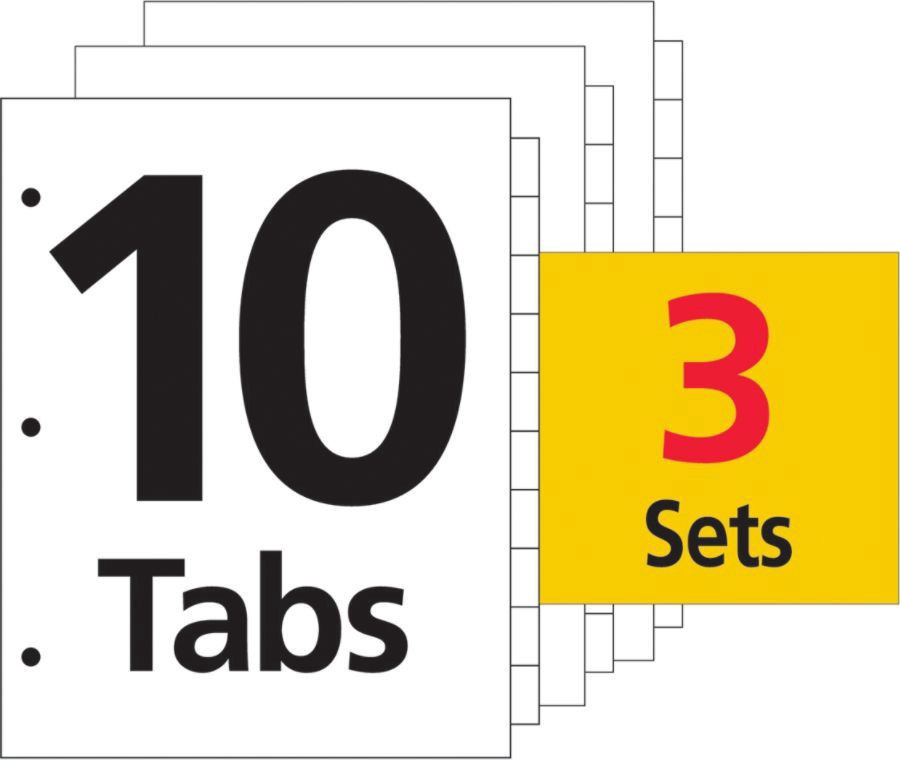 slide 2 of 4, Avery Ready Index 20% Recycled Table Of Contents Dividers, 15-Tab, Multicolor, Pack Of 3 Sets, 3 ct