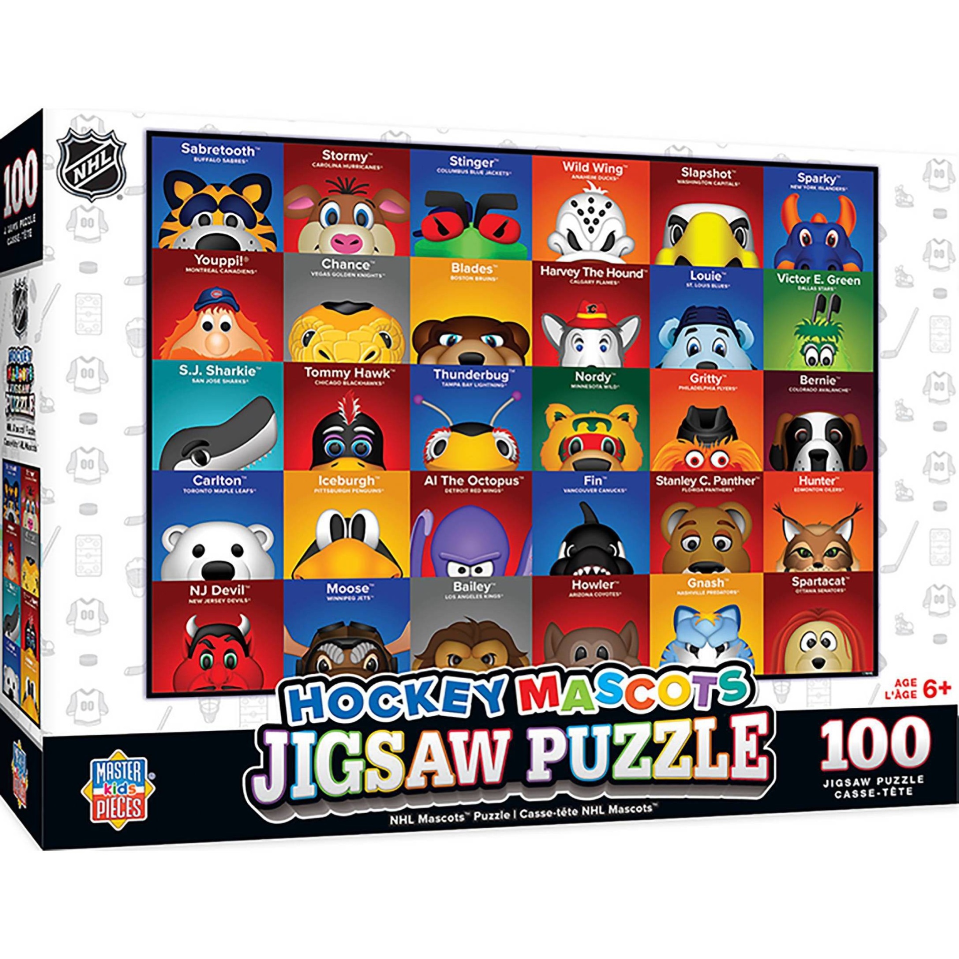 slide 1 of 3, NHL Mascot Puzzle, 100 ct