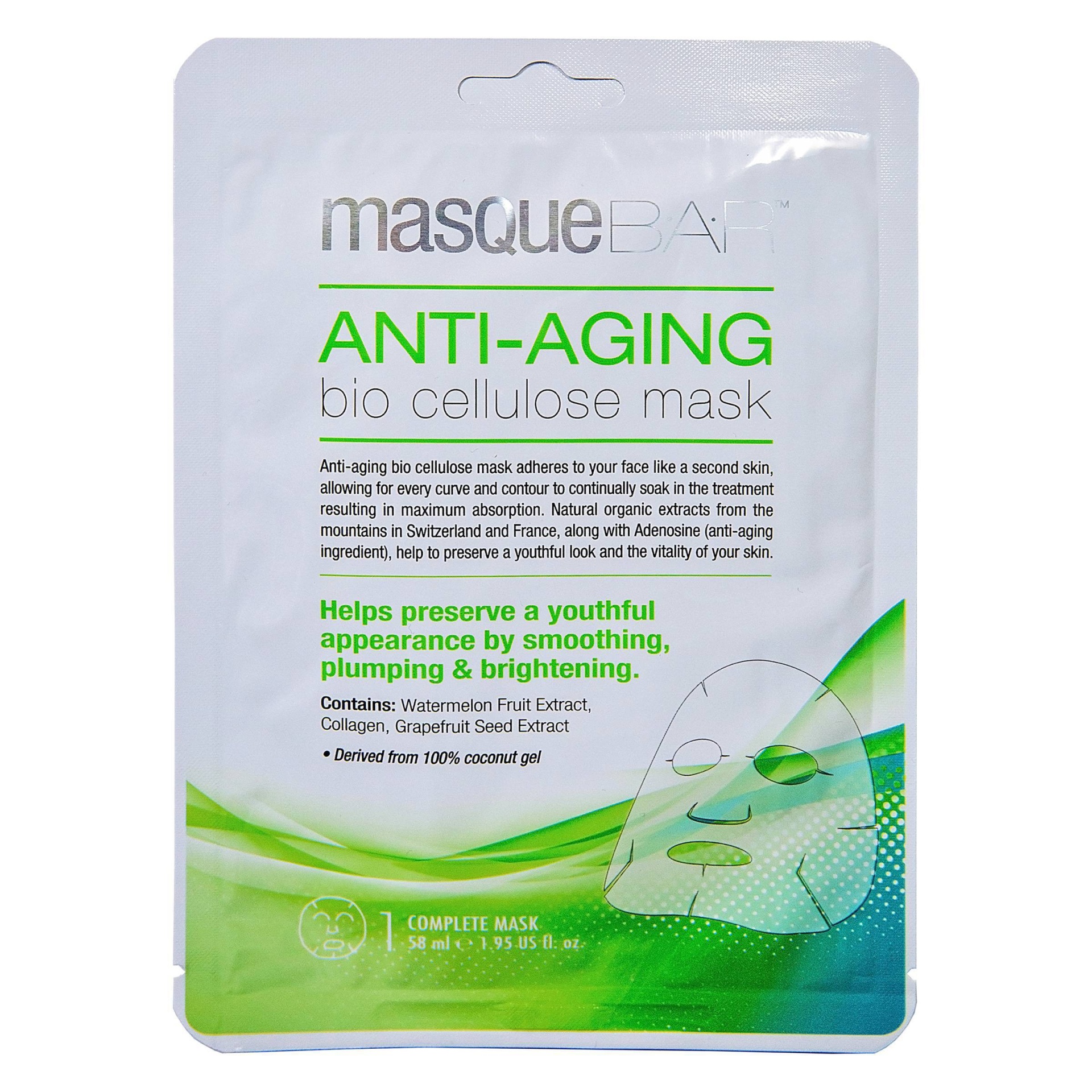 slide 1 of 4, Masque Bar Bio Cellulose Anti-Aging Mask, 1.95 fl oz