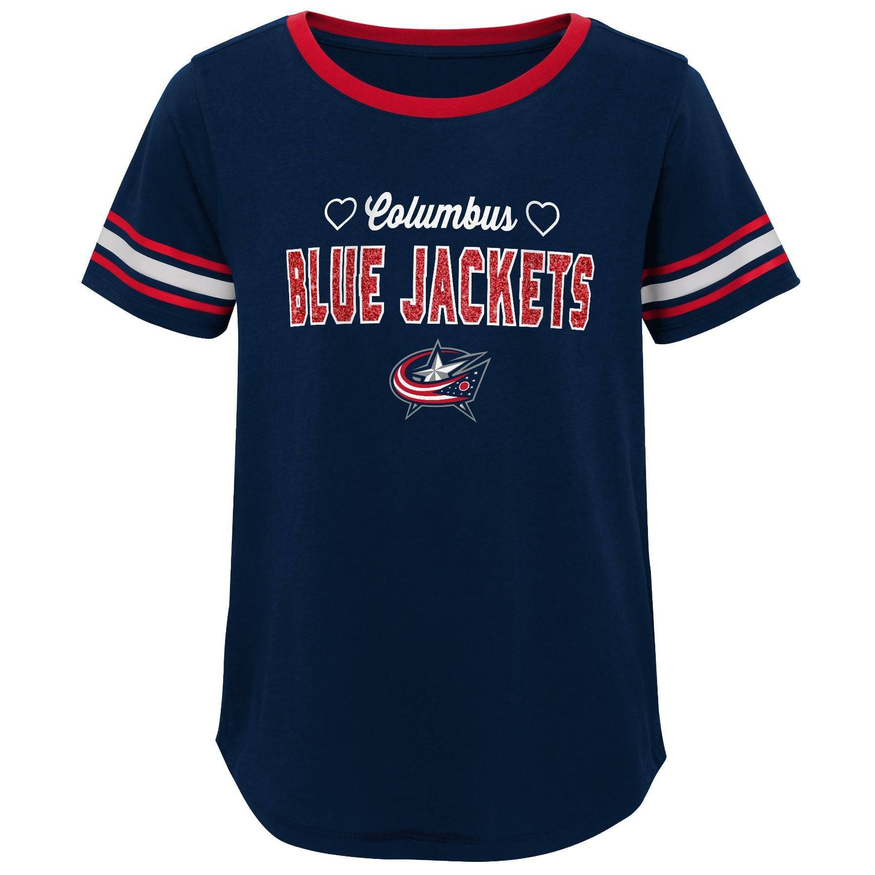 slide 1 of 1, NHL Columbus Blue Jackets Girls' Netminder Fashion T-Shirt - XL, 1 ct