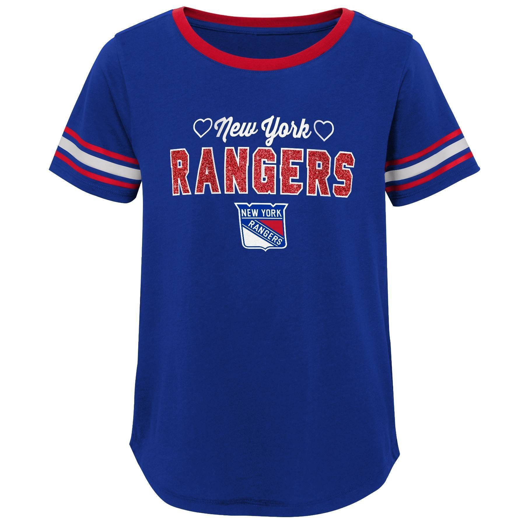 slide 1 of 1, NHL New York Rangers Girls' Netminder Fashion T-Shirt - XL, 1 ct