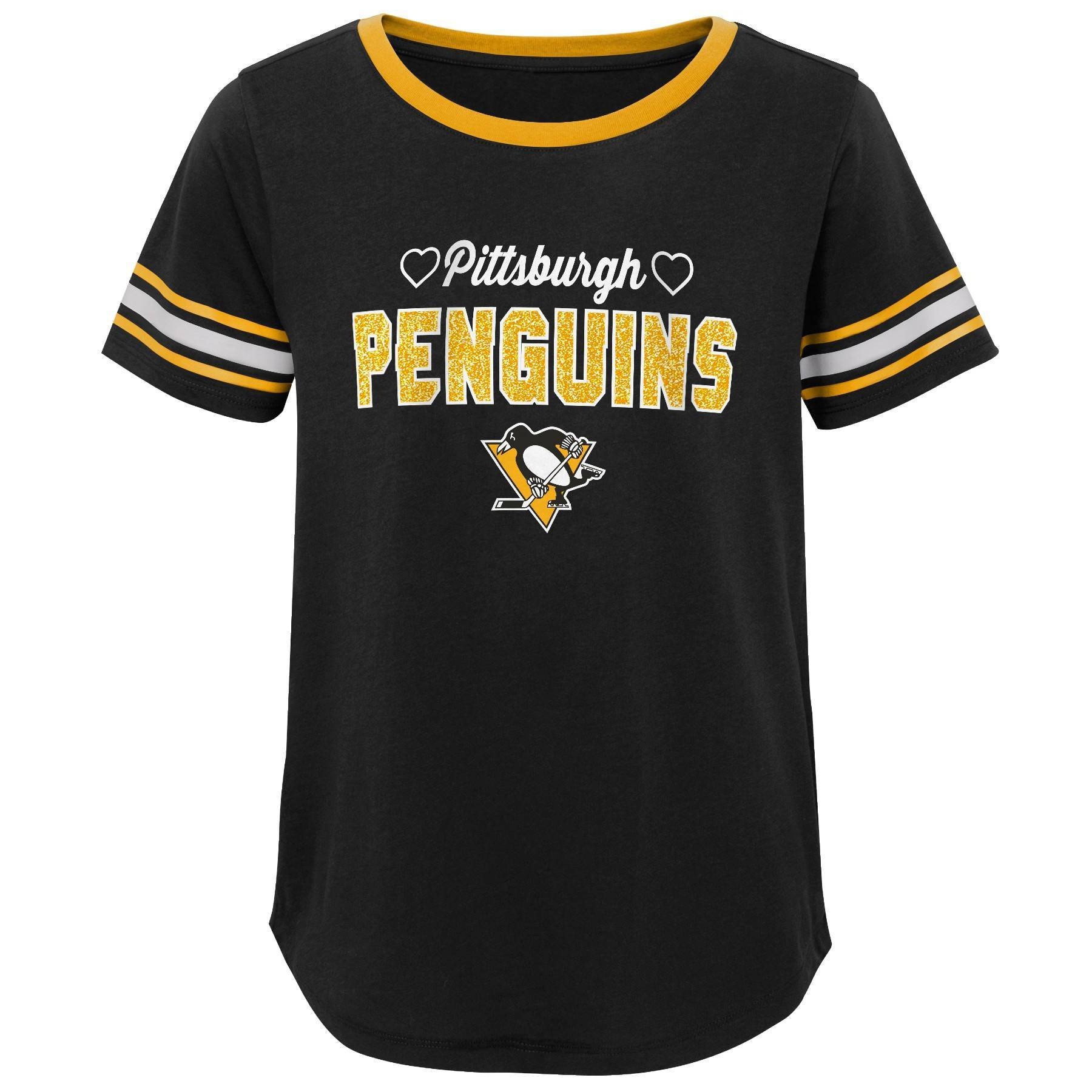 slide 1 of 1, NHL Pittsburgh Penguins Girls&#39; Netminder Fashion T-Shirt - XL, 1 ct