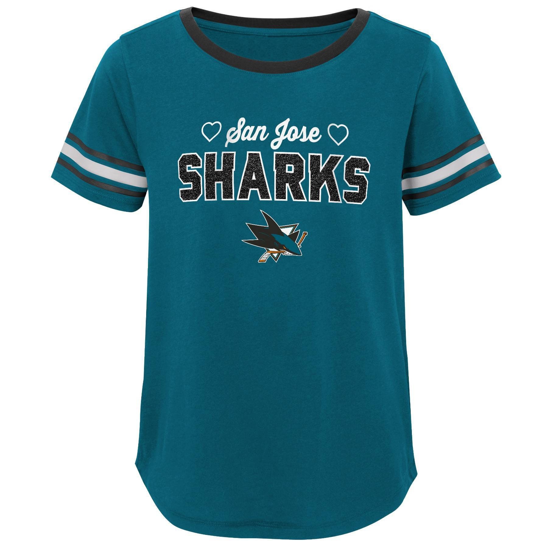 slide 1 of 1, NHL San Jose Sharks Girls' Netminder Fashion T-Shirt - XL, 1 ct