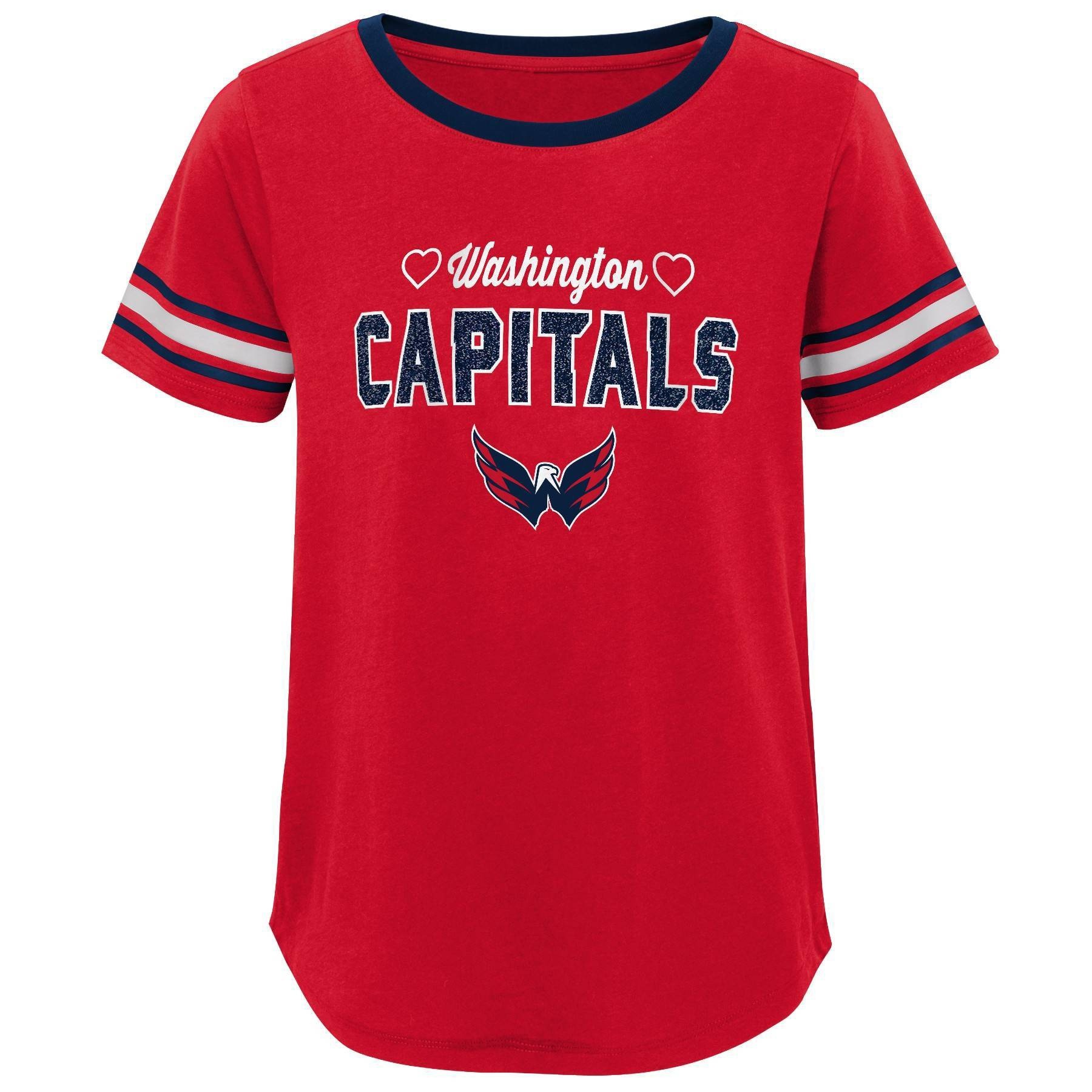 slide 1 of 1, NHL Washington Capitals Girls' Netminder Fashion T-Shirt - XL, 1 ct