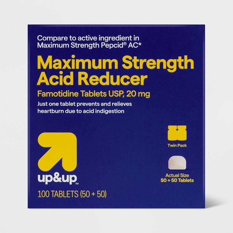 slide 1 of 6, Famotidine Max Strength Twin Pack - 100ct - up&up™, 100 ct