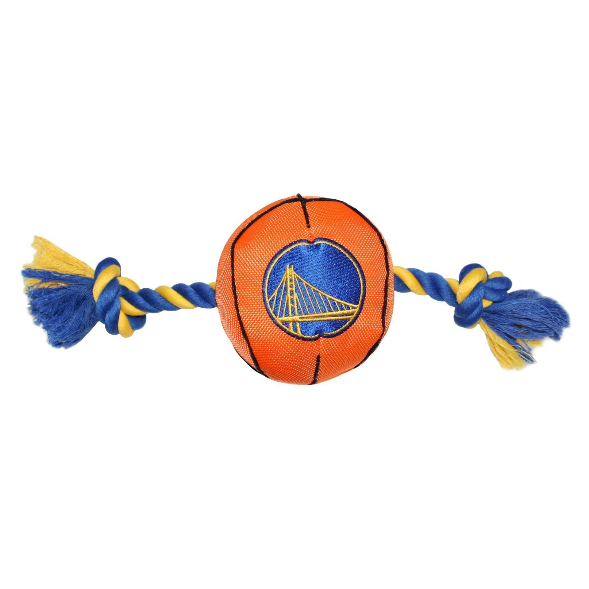 slide 1 of 1, NBA Golden State Warriors Basketball Rope Toy, 1 ct