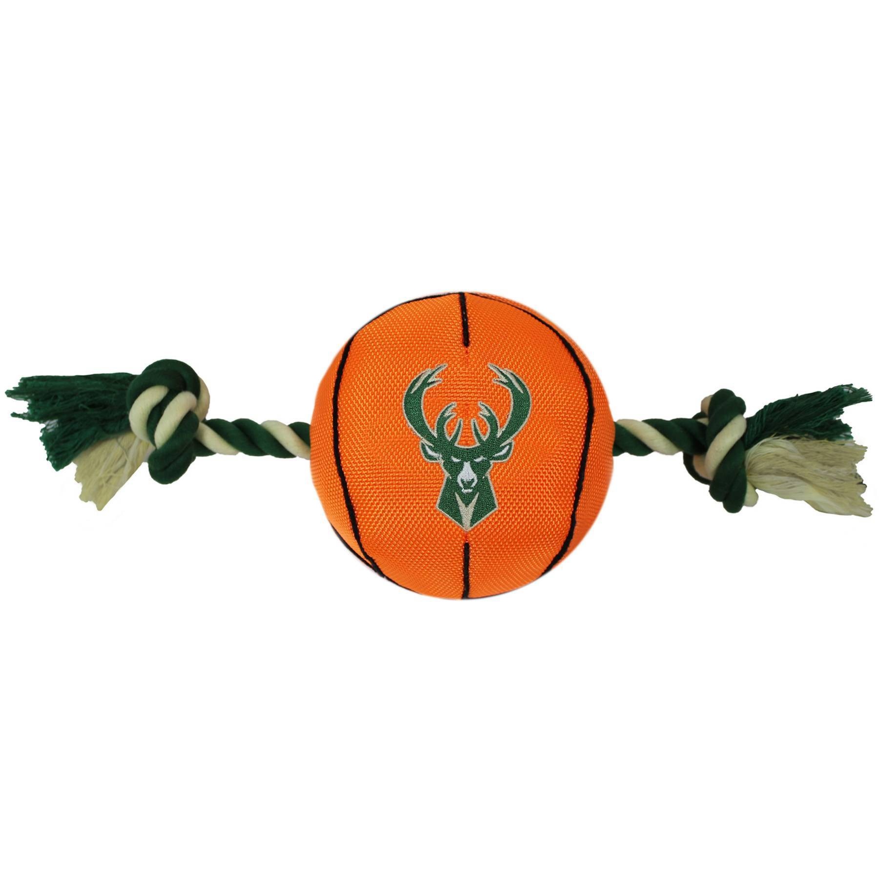 slide 1 of 1, NBA Milwaukee Bucks Basketball Rope Toy, 1 ct