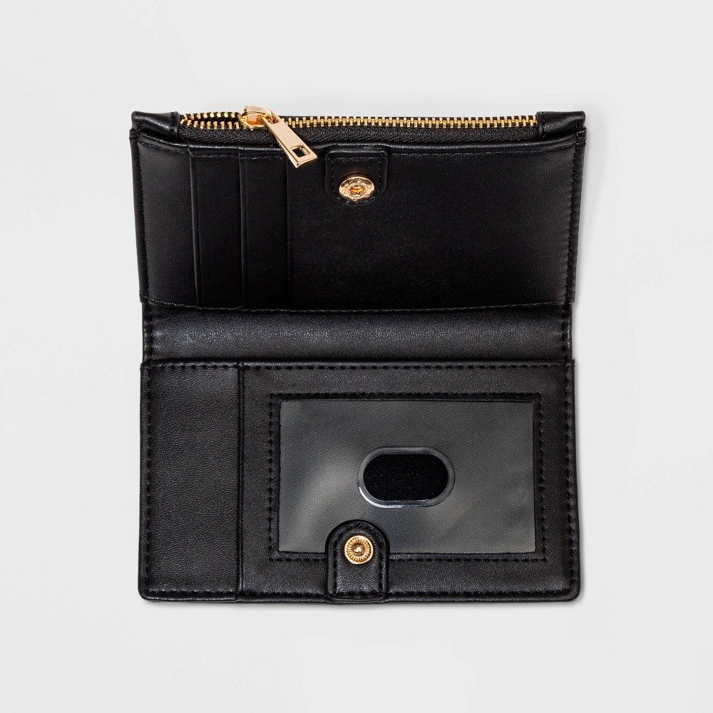 slide 2 of 2, Women's Small Bifold Wallet - A New Day Black, 1 ct
