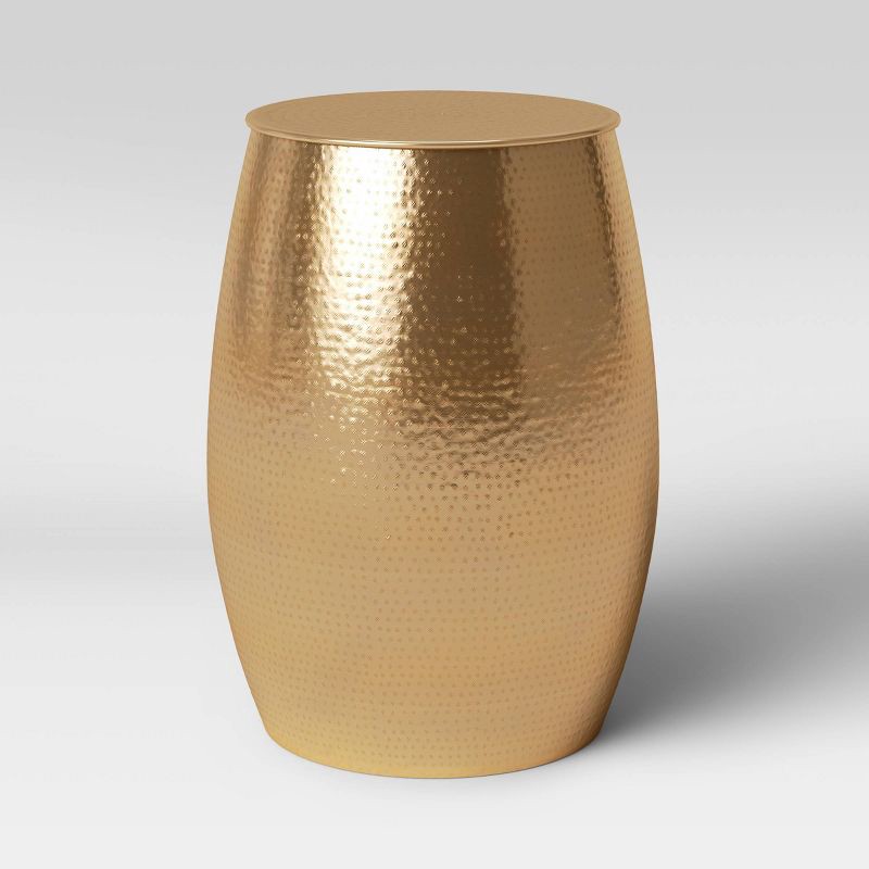 slide 1 of 3, Hammered Metal Storage Patio Accent Table - Threshold™, 1 ct