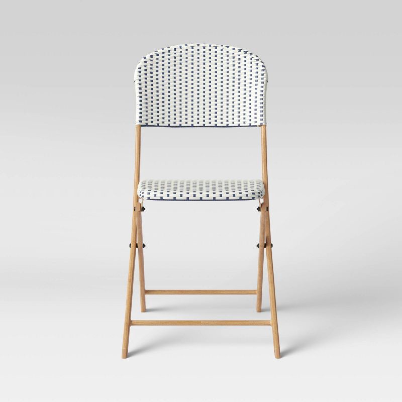 slide 7 of 7, French Café Outdoor Patio Dining Chair Folding Chair Beige - Threshold™, 1 ct