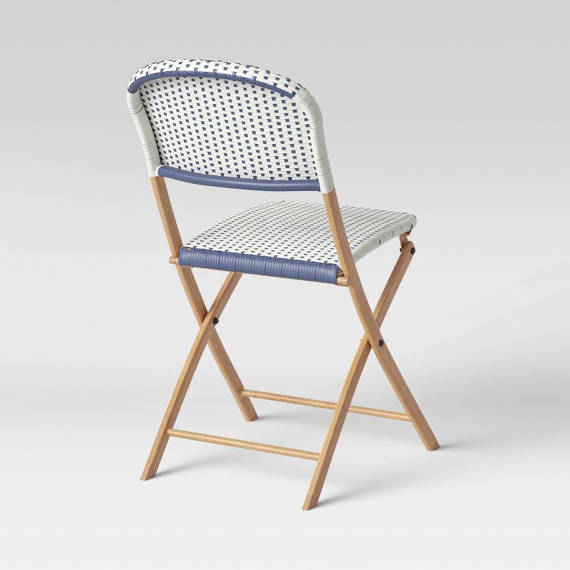 slide 5 of 7, French Café Outdoor Patio Dining Chair Folding Chair Beige - Threshold™, 1 ct