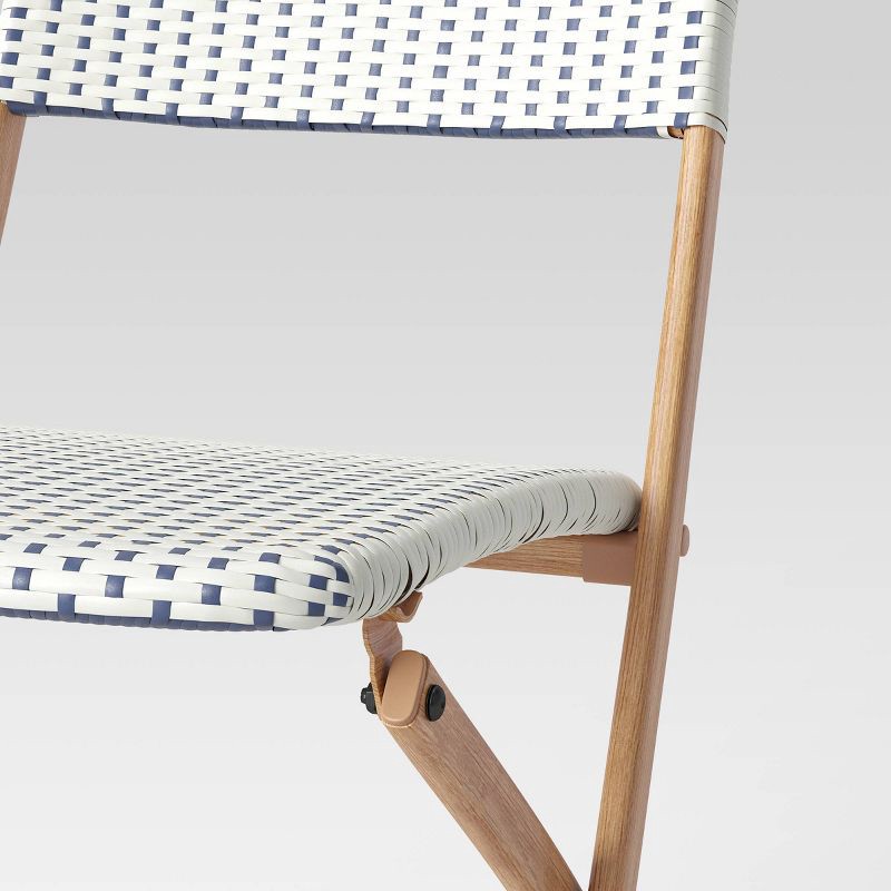 slide 6 of 7, French Café Outdoor Patio Dining Chair Folding Chair Beige - Threshold™, 1 ct