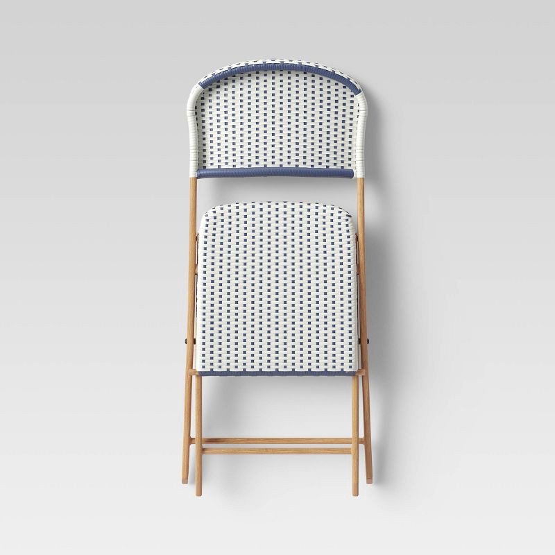 slide 2 of 7, French Café Outdoor Patio Dining Chair Folding Chair Beige - Threshold™, 1 ct