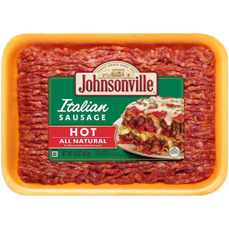 slide 1 of 6, Johnsonville Fresh Ground Hot Italian Sausage - 16oz, 16 oz