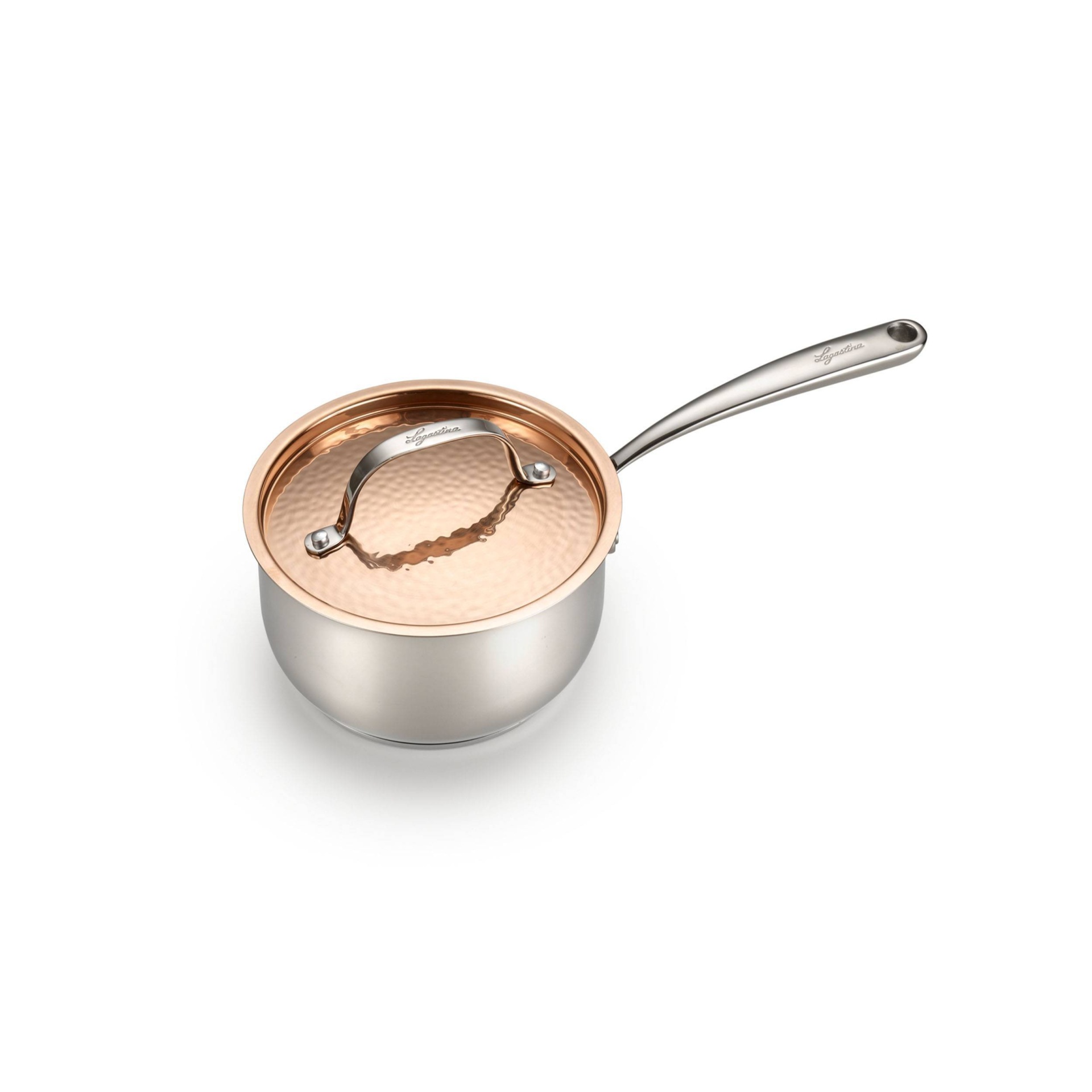 slide 1 of 5, Lagostina Copper Elegance Saucepan with Lid, 2 qt