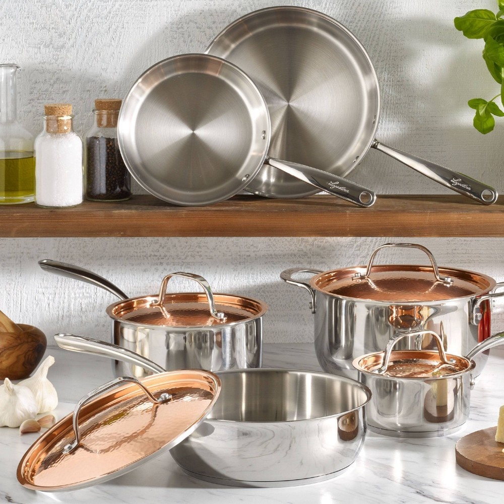 slide 2 of 15, Lagostina Copper Elegance Cookware Set, 10 ct