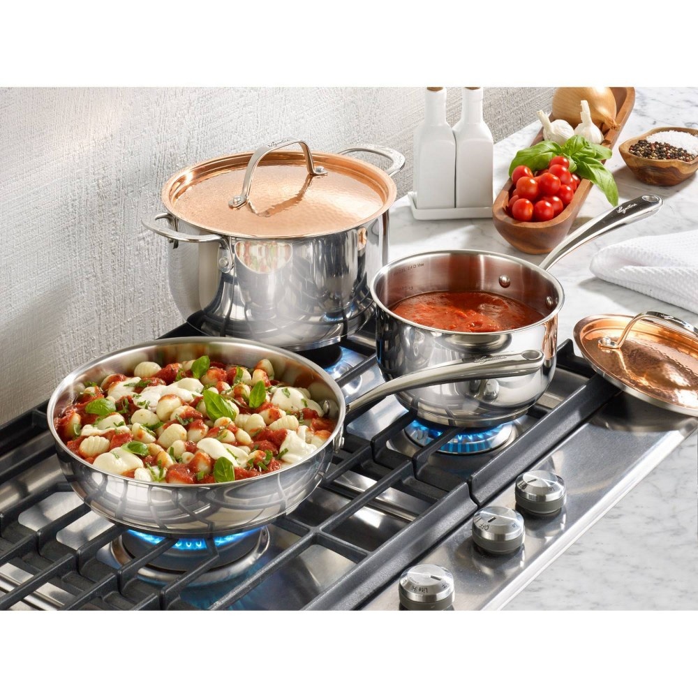 slide 13 of 15, Lagostina Copper Elegance Cookware Set, 10 ct