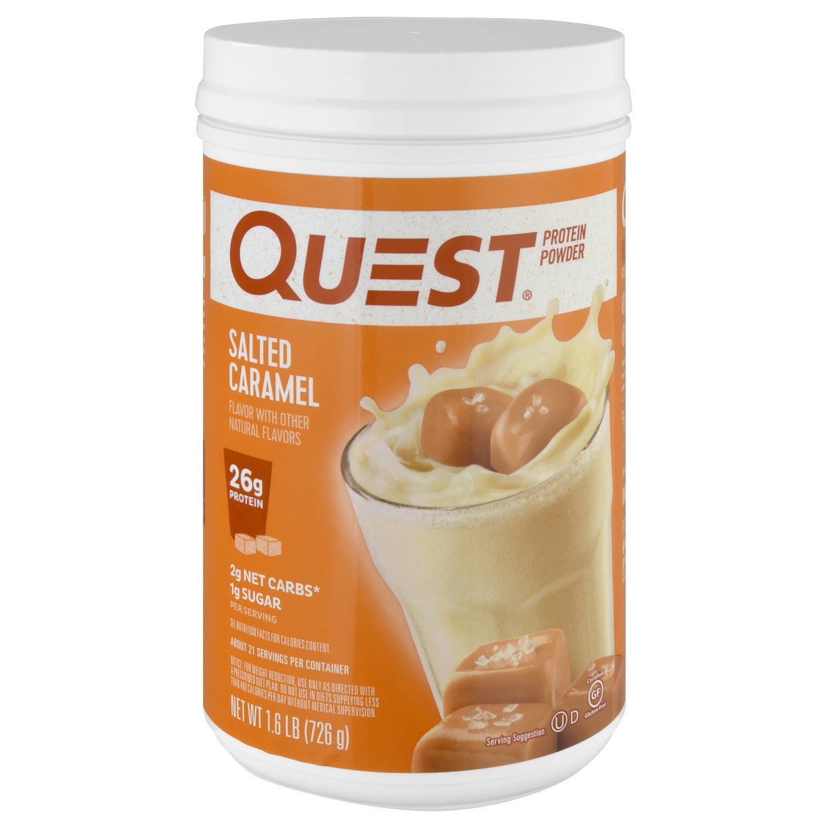 slide 1 of 9, Quest Salted Caramel Protein Powder, 1.6 lb