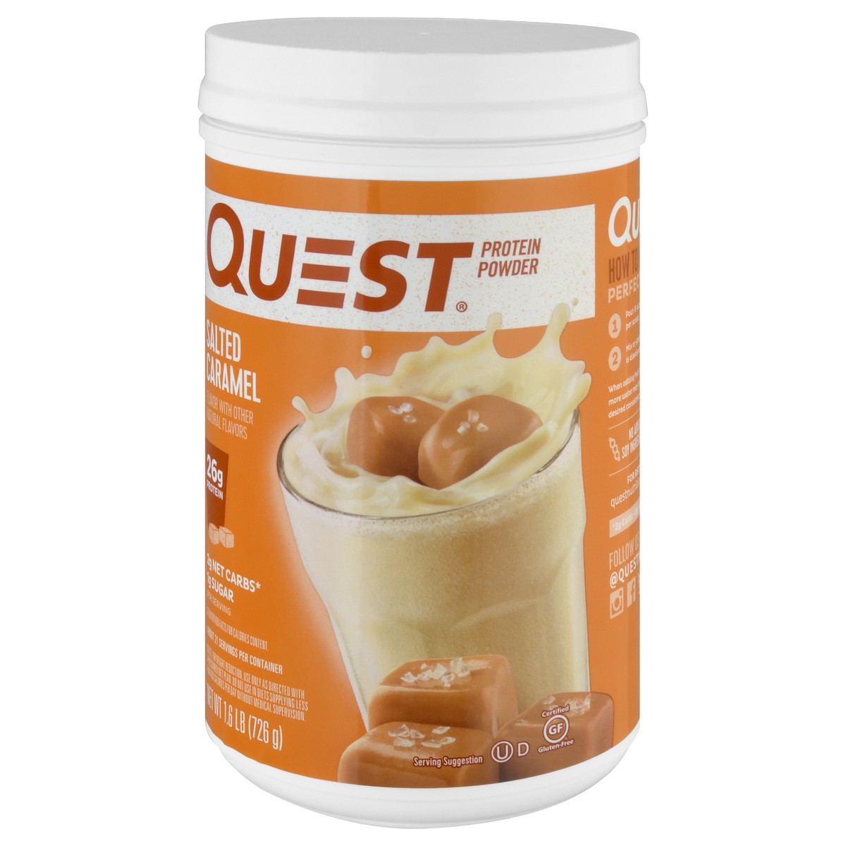 slide 3 of 9, Quest Salted Caramel Protein Powder, 1.6 lb