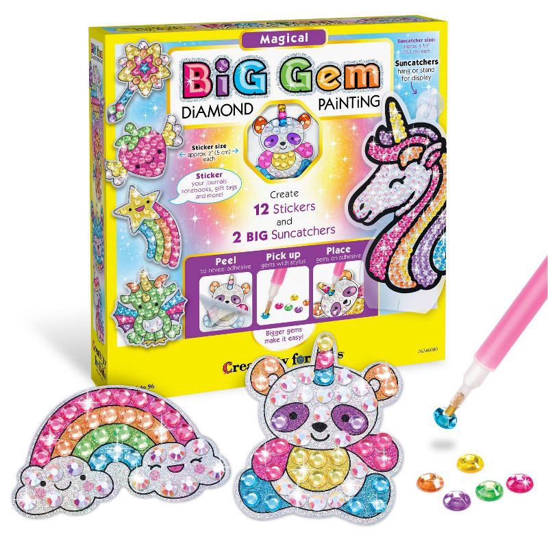 slide 1 of 6, Creativity for Kids Big Gem Diamond Painting Kit - Magical: DIY Art Kit with Stickers & Templates for Ages 6+, 1 ct