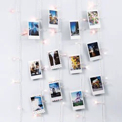 Merkury Innovations Merkury Photo Clips Curtain Lights Cascading LED String Lights Pink Ombre