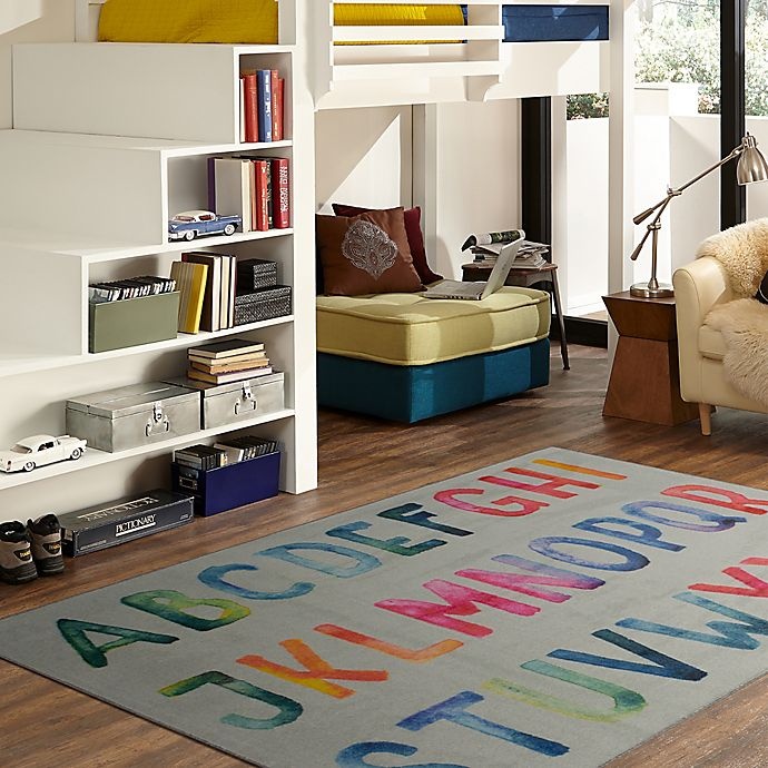 slide 2 of 4, Mohawk Home Watercolor Alphabet Tufted Multicolored Area Rug, 5 ft x 8 ft