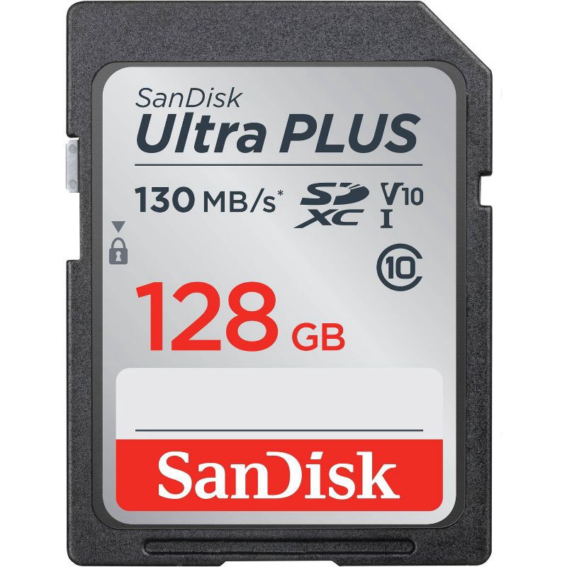 slide 3 of 6, SanDisk Ultra PLUS 128GB SD Card, 1 ct