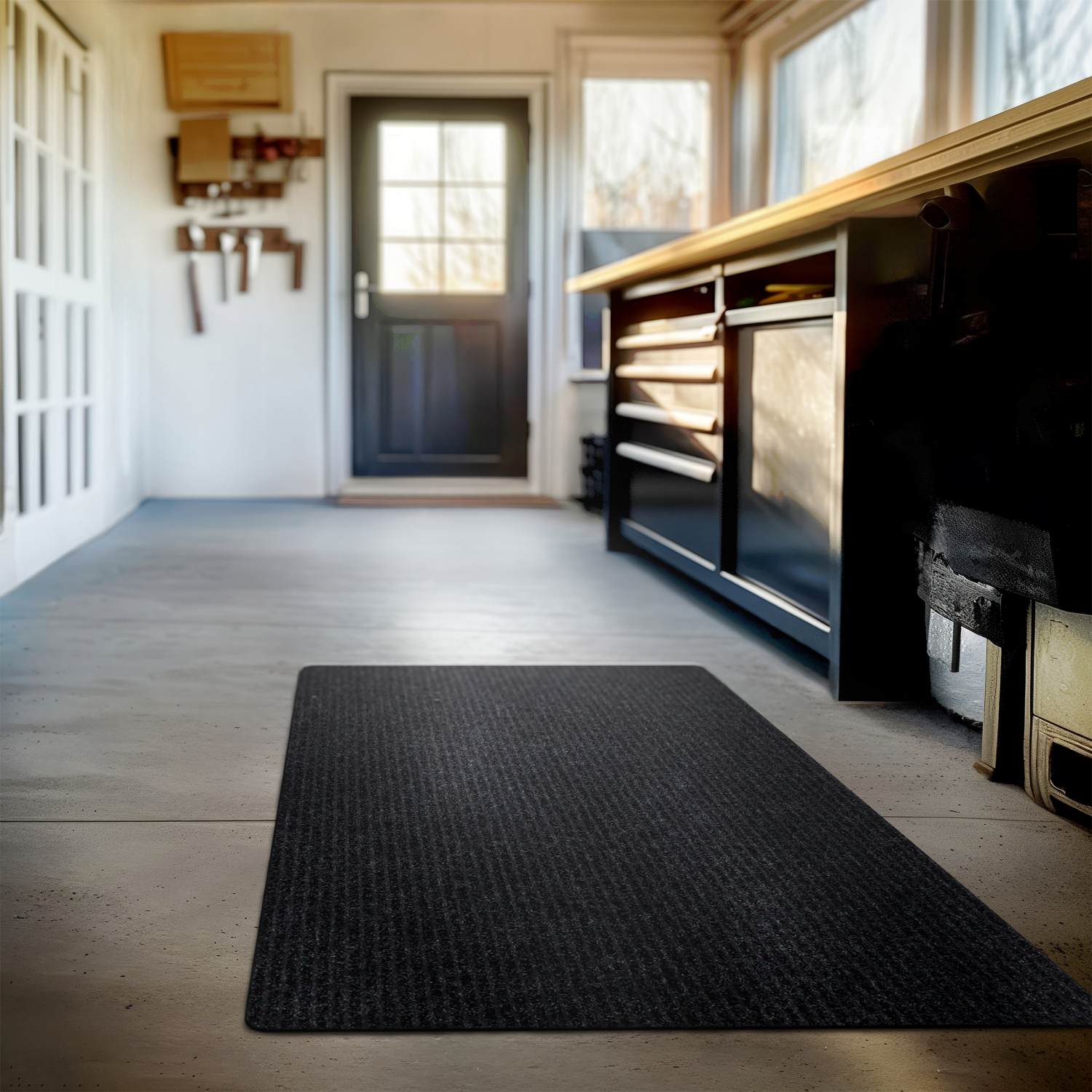 slide 2 of 3, Mohawk Tri Rib Utility Mat, 36in x 48in, Charcoal, 1 ct