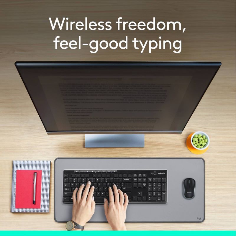 slide 2 of 10, Logitech Wireless Keyboard and Mouse: USB-A Full Size, Mechanical Switch, Business Use, 1 ct