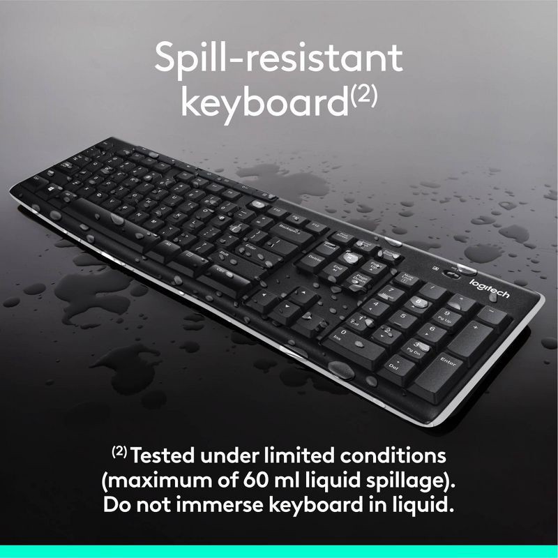 slide 4 of 10, Logitech Wireless Keyboard and Mouse: USB-A Full Size, Mechanical Switch, Business Use, 1 ct