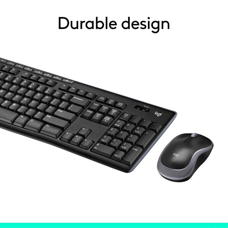 slide 5 of 10, Logitech Wireless Keyboard and Mouse: USB-A Full Size, Mechanical Switch, Business Use, 1 ct