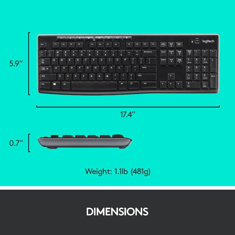 slide 7 of 10, Logitech Wireless Keyboard and Mouse, 1 ct