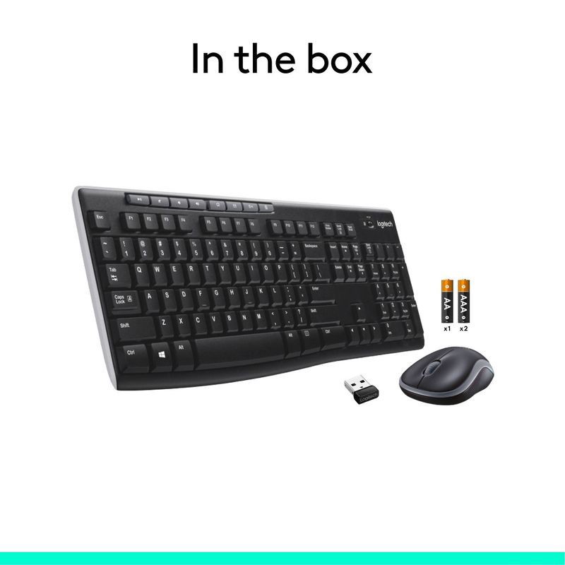 slide 9 of 10, Logitech Wireless Keyboard and Mouse: USB-A Full Size, Mechanical Switch, Business Use, 1 ct