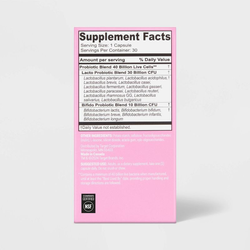 slide 3 of 7, Women's Optimal Health Probiotic for Vaginal, Immune and Digestive Support Capsules - 30ct - up&up™, 30 ct