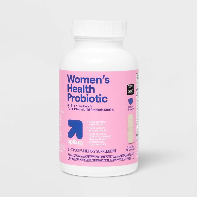 slide 5 of 7, Women's Optimal Health Probiotic for Vaginal, Immune and Digestive Support Capsules - 30ct - up&up™, 30 ct