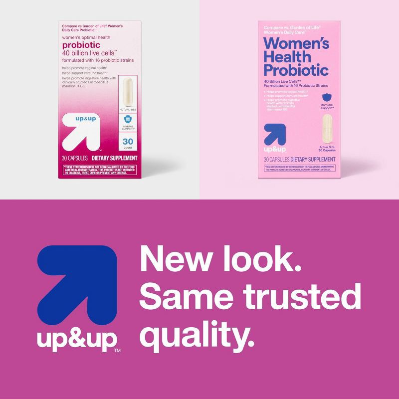 slide 6 of 7, Women's Optimal Health Probiotic for Vaginal, Immune and Digestive Support Capsules - 30ct - up&up™, 30 ct