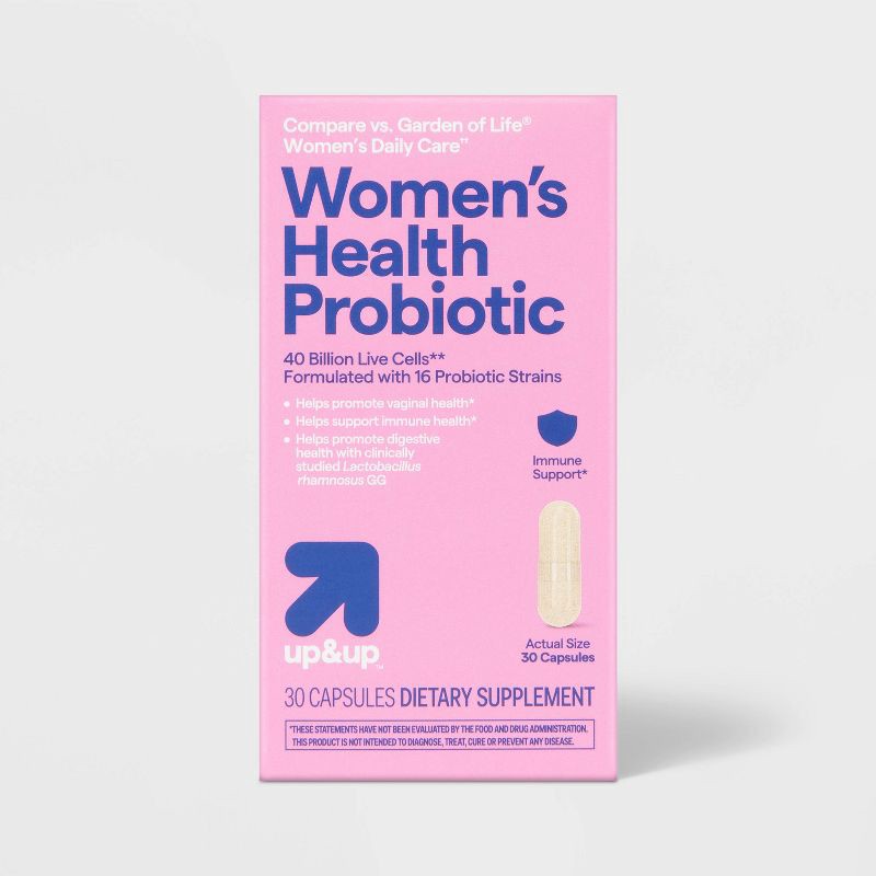 slide 1 of 7, Women's Optimal Health Probiotic for Vaginal, Immune and Digestive Support Capsules - 30ct - up&up™, 30 ct