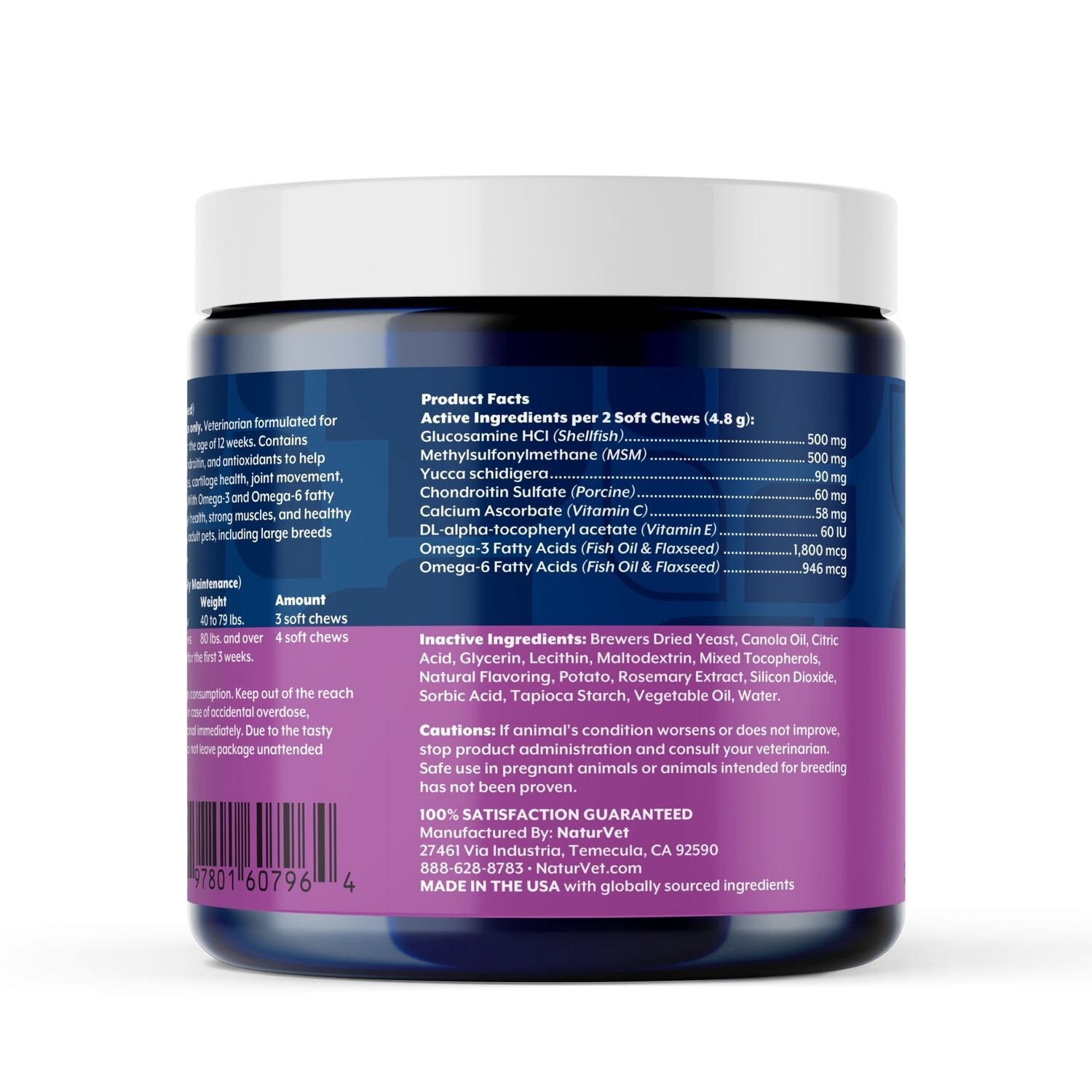 slide 2 of 3, Naturvet Moderate Joint Care Soft Chew Supplement With Chondroitin & Msm For Dogs & Cats, 40 Ct, 40 ct