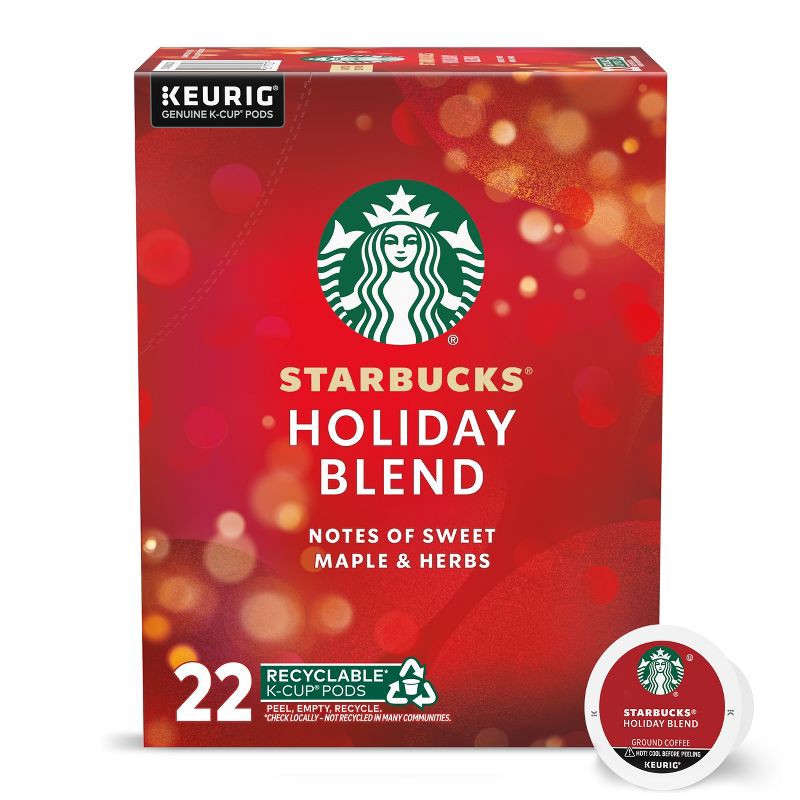 slide 1 of 9, Starbucks Keurig K-Cup Holiday Blend - 22ct/8.9oz - Medium Roast, 22 ct; 8.9 oz