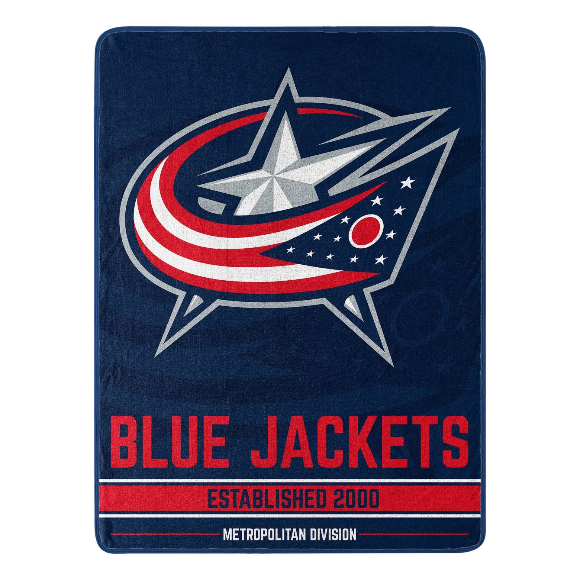 slide 1 of 3, NHL Columbus Blue Jackets Micro Throw Blanket, 1 ct