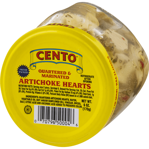 slide 3 of 9, Cento Quartered & Marinated Artichoke Hearts, 6 oz