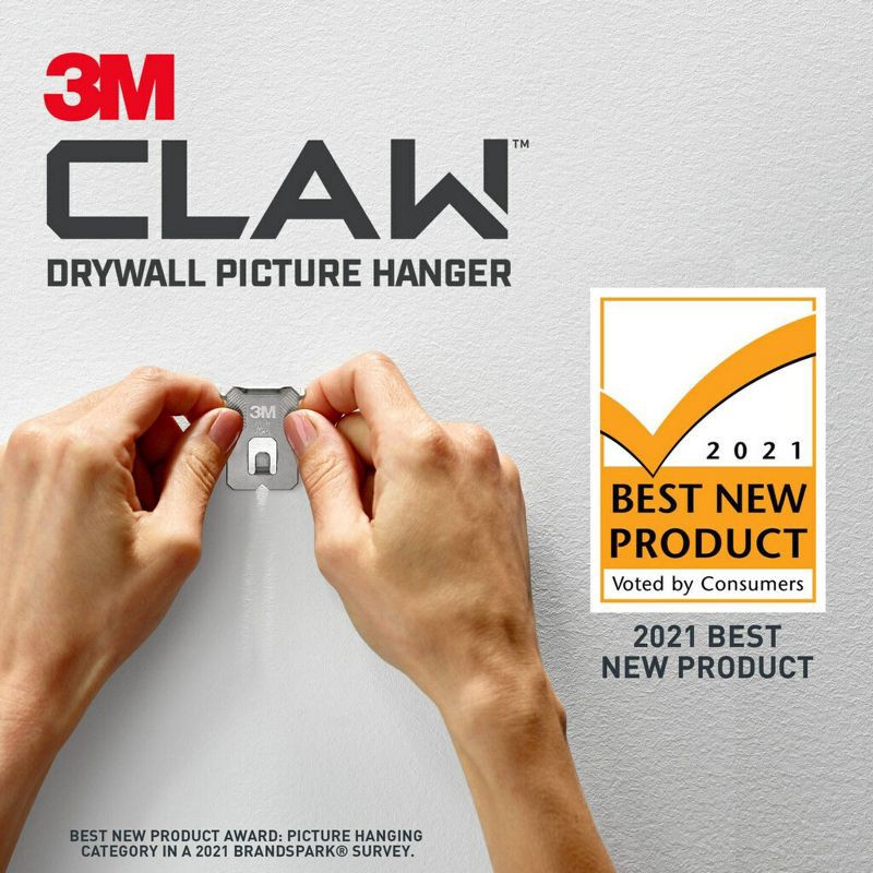 slide 13 of 13, 3M Company 3M 25lb CLAW Drywall Picture Hanger with Temporary Spot Marker + 4 hangers and 4 markers, 25 lb