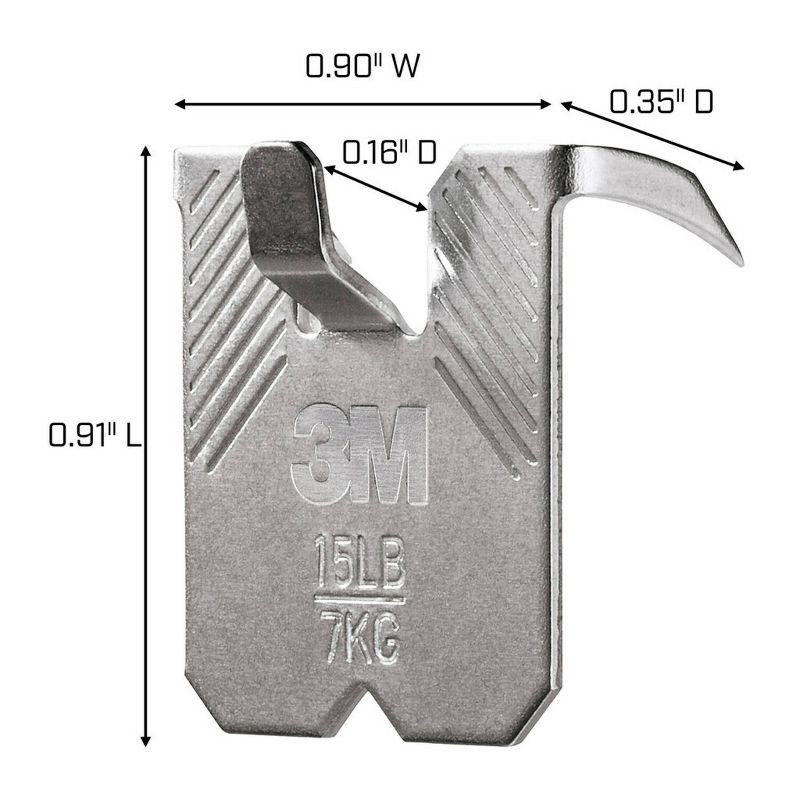 slide 13 of 13, 3M Company 3M 15lb CLAW Drywall Picture Hanger with Temporary Spot Marker + 5 hangers and 5 markers: Metal Hooks, 15lb Capacity, 15 lb, 15 lb