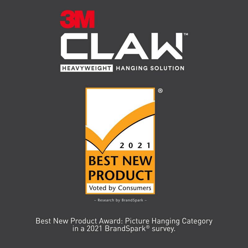 slide 9 of 13, 3M Company 3M 15lb CLAW Drywall Picture Hanger with Temporary Spot Marker + 5 hangers and 5 markers: Metal Hooks, 15lb Capacity, 15 lb, 15 lb